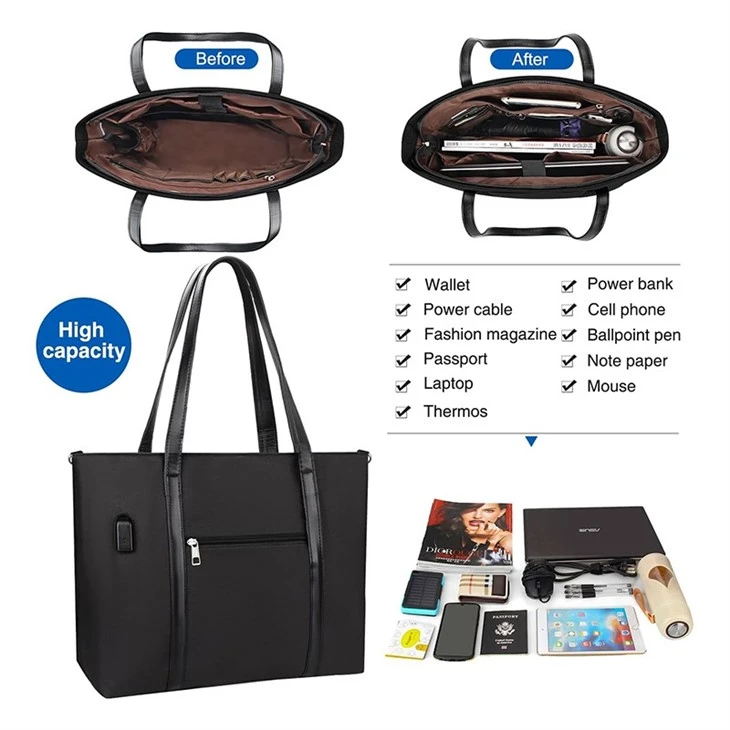 Large Tote Bag With USB